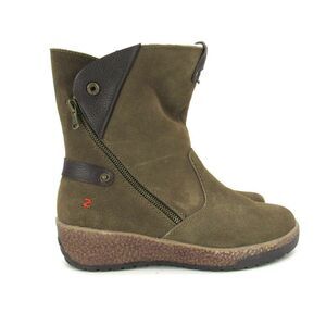 Bernie Mev Women’s Wisconsin Suede Ankle Snow Boots in Khaki Sz 41